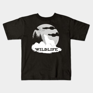 Outdoor Survival Adventure Wolf Wildlife Kids T-Shirt